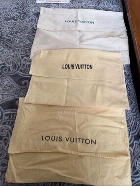 Louis Vuitton Cream and Beige Dust Bag Set